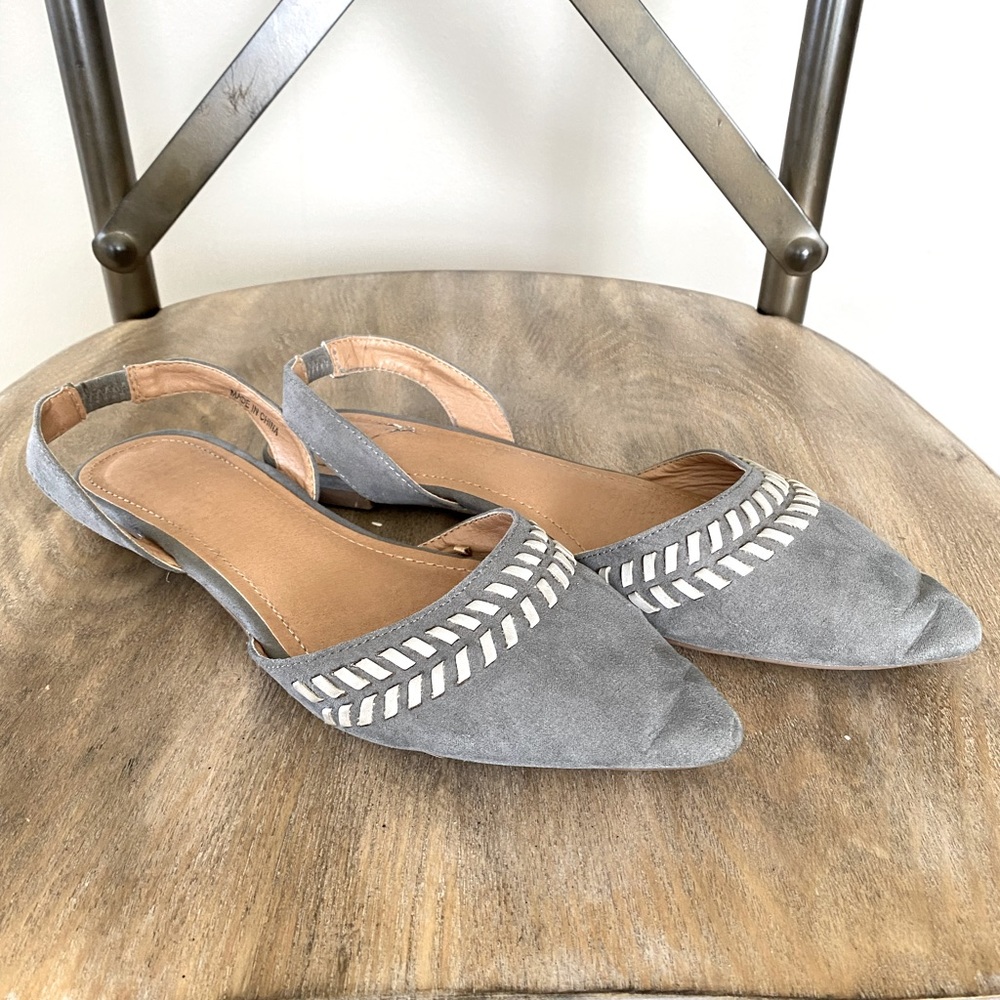 Gray Suede Flats